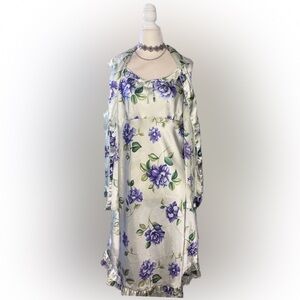 PINK Floral Satin Dress